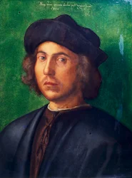 Portrét mladého muže od Albrechta Durera (1471-1528), olej na desce, 47x35 cm
