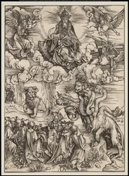 Apokalypsa: Bestie se dvěma rohy jako beránek, 1496-97