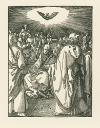 Seslání Ducha svatého, asi 1510 (dřevoryt)