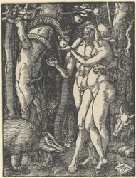 Pád člověka, z "Malé vášně", kolem 1510 (dřevořez)
