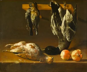 Zátiší s drůbeží a granátovými jablky, c.1620-1640