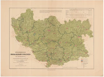 Mapa osídlení volyňského konfesního gubernie, 1864