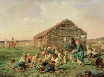 Odpočinek při senoseči, 1861
