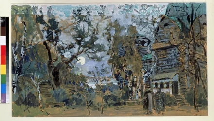 Přípravná výprava k opeře Pskovská panna Nicholase Rimského Korsakova (Rimskij-Korsakov) (1844-1908) (scéna k opeře Pskovská panna N. Rimského Korsakova (Rimského-Korsakova). Dílo Alexandra Jakvleviče