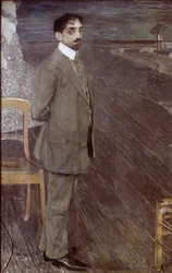Portrét Michaila Kuzmina, 1910 (tempera a pastel na plátně)