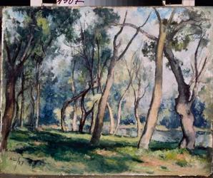 Háj - Dílo Alexandra Vasiljeviče Ševčenka (Alexander Chevtchenko) (1883-1948), olej na kartonu