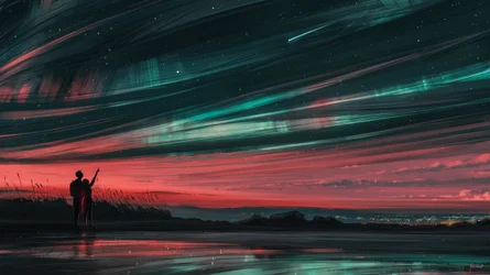 Romantická noc s polární září