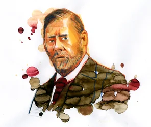 Portrét Brama STOKERA (1847-1912), irského spisovatele, autora „Dracula“ (Portrét irského autora Brama Stokera)