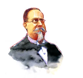 Portrét Cesare Lombroso (1835-1909), zakladatel italské školy kriminologie (Portrét Cesare Lombroso italský kriminalista a lékař, zakladatel italské školy pozitivistické kriminologie)