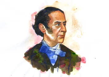Portrét Claude-Henri de Rouvroy, hraběte de Saint-Simon (1760-1825), filozof a ekonom - ilustrace Alessandro Lonati