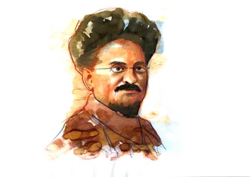 Portrét Leona Trockého (Trotzky nebo Trockého) (1879-1940) (Portrét Leona Trockého marxistický revolucionář a teoretik, sovětský politik a zakládající vůdce Rudé armády)