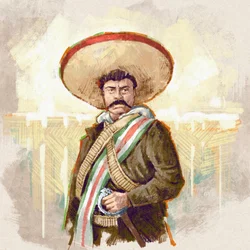 Portrét mexického revolucionáře Pancha Villy, 2023 (ilustrace)
