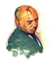 Portrét Michaila Gorbačova (Gorbačov nebo Gorbačov) (narozen v roce 1931) ruský politik