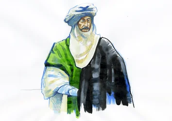 Muawiya I:n muotokuva (602-680) Ensimmäinen Umayyad-kalifi (Muawiyah I:n muotokuva)