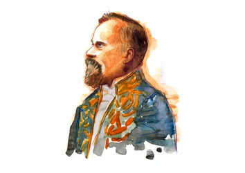 Portrét Raymonda Poincareho (1860-1934) kolem roku 1914 v kostýmu Čestné legie (Portrét francouzského státníka Raymonda Poincareho, kolem roku 1914)