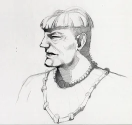 Portrét piráta (soukromníka) nebo busta námořníka. Kresba Alessandro Lonati.