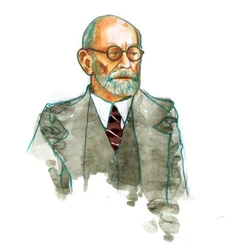 Portrét neurologa a psychiatra Sigmunda Freuda (1856-1939)
