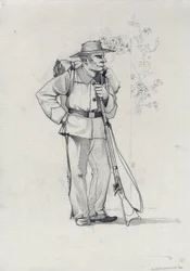Druhá říše (1852-1870): Italské sjednocení (Risorgimento), dobrovolník garibaldské armády známý jako bojovník „červené košile“ za věc Giuseppe Garibaldi (1807-1882) v Itálii