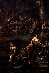 Hráči, vojáci a tuláci, asi 1720/30 (olej na plátně)