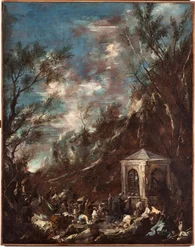 Pouť (pouť) obraz od Alessandra Magnasca dit il Lissandrino (1667-1749)