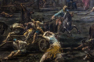 Příjezd a výslech otroků na galérách v janovském vězení