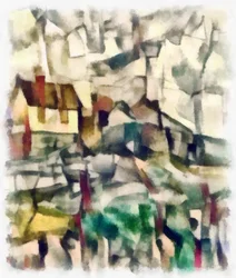 Pohled (zelený) #30,2016,