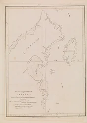 Plán přístavu Praslin, konec 18. až začátek 19. století (papír)