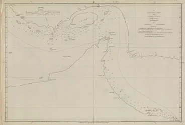Plány přístavů, Dalrymple, Alexander vydáno v roce 1791 ID číslo 41167-2001 Plošná mapa části Perského zálivu, částečně opravená poručíkem Edwardem Harveyem 1778.