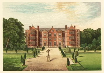Burton-Agnes Hall, Yorkshire, Anglie. 1880 (rytina)