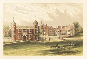 Charlecote, Warwick, Anglie. ,1880 (rytina)
