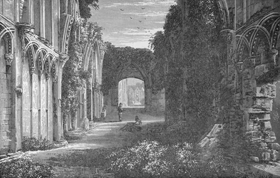 Kaple St. Josephs, interiér, pohled na východ, opatství Glastonbury, c1880, 1897