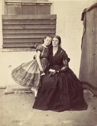 Paní Greenhowová a dcera, uvězněná ve Starém Kapitolu, Washington, 1862.