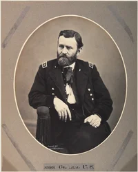 Platinum Rice Print of Ulysses S. Grant, 1865, tištěno 1901 (sépiová fotografie)