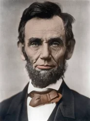 Portrét Abrahama Lincolna (1809-1865), 16. prezidenta Spojených států amerických. Fotografie