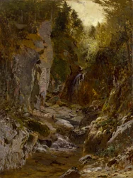 Flume, Opalescent River, Adirondacks, ca. 1875.