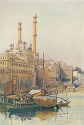 Mešita Ghats Under Aurangzebs, Benares, c1880 1905.