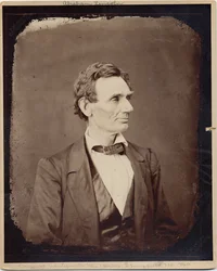 Abraham Lincoln (1809-65), 16. prezident USA, kopie tisk po fotografii Alexander Hesler, 1860 (foto alba)