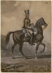 Ruský dragoun - Sauerweid, Alexander Ivanovič (1783-1844) - 1820 - Akvarel na papíře - 22,9x16,2 - Soukromá sbírka