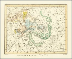 1822 - Alexander Jamieson - Ursa Minor - Malý medvěd zobrazující také Kasiopeju, Draka a Cefea