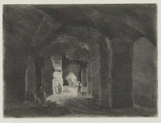 Systém podzemních tunelů v Sint Pietersberg v Maastrichtu Pres de la Meuse, 11 Eaux-Fortes (název série)