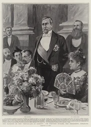 Hodovní z Devonians v Londýně, pane Redvers Buller, prezident, mluvení