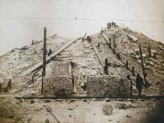 Příprava místa pro stavbu paláce sovětů, cca 1931.