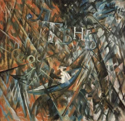Rayonistická kompozice. Zahálka a stín, 1914