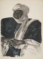 Mohamed Salek, dit Doud Moura, sultán z Ouadai (Fort Lamy), z Kresby a malby Afriky, popravený během expedice Citroen Center Afrique, druhá mise Haardt Audouin-Dubreuil, hospoda.