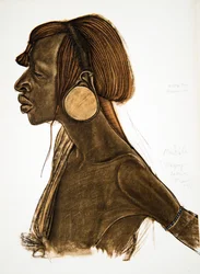 Mutila, MGogo (Dodoma), z Kresby a malby Afriky, popravený během expedice Citroen Centre Afrique, druhá mise Haardt Audouin-Dubreuil, hospoda. Paříž, 1927