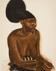 Uru, la Mangbeou (Niangara) haut Ouelle, z Kresby a malby Afriky, popravený během expedice Citroen Center Afrique, druhá mise Haardt Audouin-Dubreuil, hospoda. Paříž, 1927 (barva