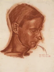 Portrét umělce Vasily Shukhaev 1887-1973, konec 1910