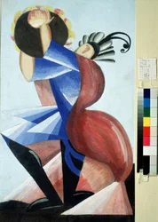 Divadelní kostým pro hru "Romeo a Julie"" od Williama Shakespeara. Kvaš od Alexandry Alexandrovna Exter (1882-1949) 1921 Státní muzeum umění A. Radishcheva, Saratov