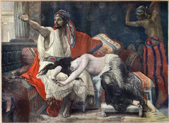 Thamar (Támar) pláče na Abšalomově klíně poté, co ji znásilnil jeho bratr Amnon.