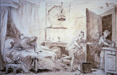 Ma shirt burn Kresba v praní od Alexandra Evariste Fragonarda (1780-1850) 18. století Sun. 0,24x0,37 m Paříž, musee du Louvre